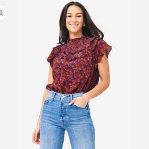 Sea New York Ilana Ruffled Blouse Size XS